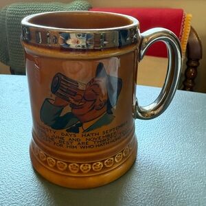 Vintage Brown and Silver Beer Stein From Sir Nelson Pottery in England